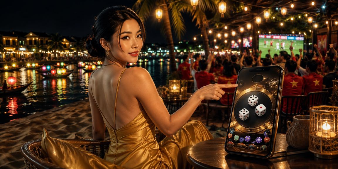 Người chơi Tài Xỉu xúc xắc tại quán phố cổ Hội An buổi tối